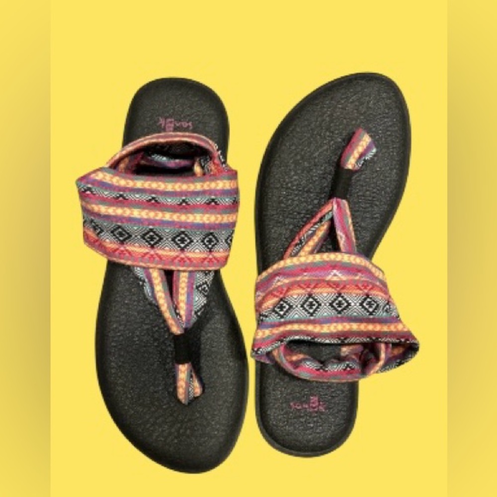 ☮️ SANUK! YOGA SLING 2 MULTI-COLOR YOGA SANDALS! COMFY, LIGHTWEIGHT! TRIBAL!